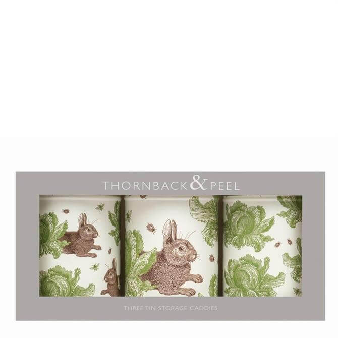 Thornback & Peel Rabbit & Cabbage Set of 3 Caddy Tins
